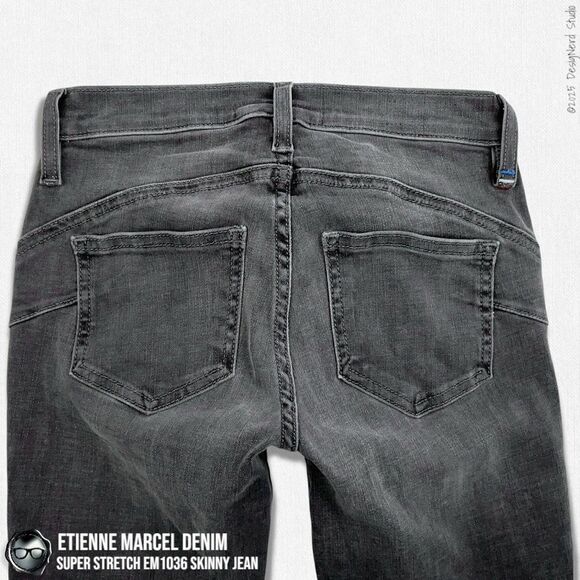 ETIENNE MARCEL DENIM SUPER STRETCH SKINNY MULTI ZIP JEANS EM1036 IN GREY SIZE 24 - Picture 10 of 16